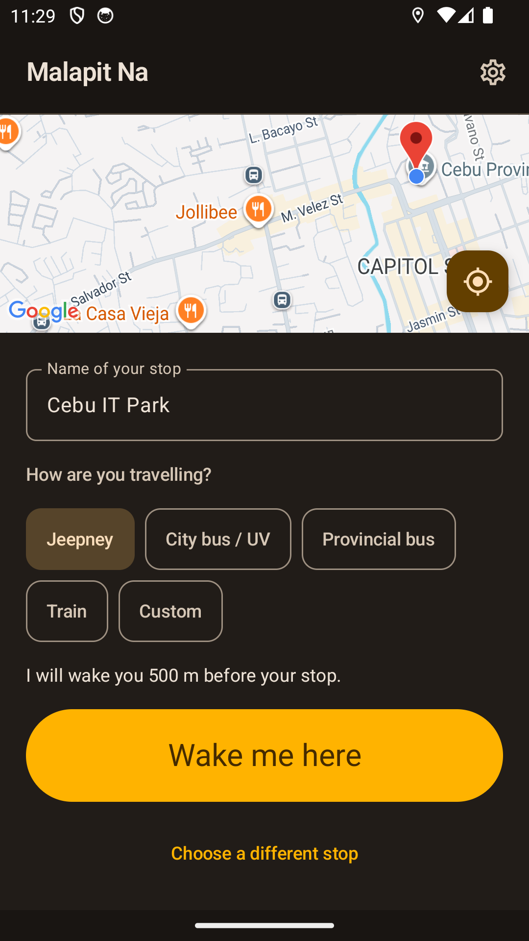 Choose a Philippine transport preset